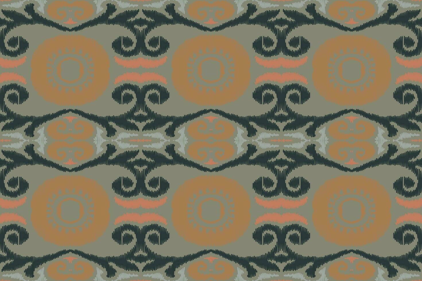 ikat damast- paisley broderi bakgrund. ikat blommor geometrisk etnisk orientalisk mönster traditionell.aztec stil abstrakt vektor illustration.design för textur, tyg, kläder, inslagning, sarong.