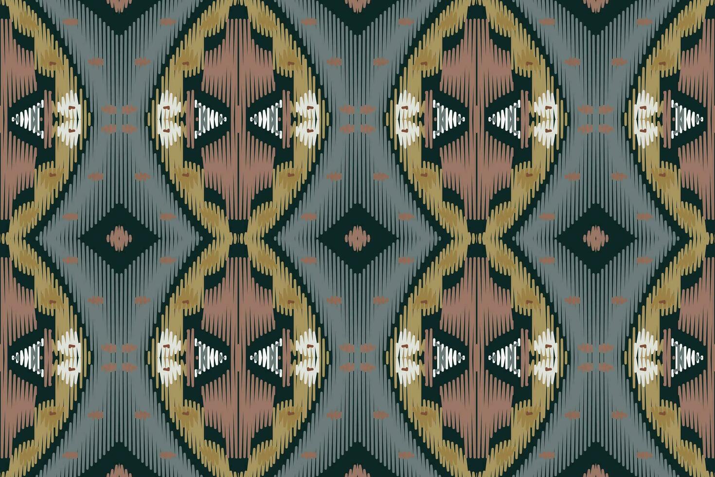 ikat damast- paisley broderi bakgrund. ikat textur geometrisk etnisk orientalisk mönster traditionell.aztec stil abstrakt vektor illustration.design för textur, tyg, kläder, inslagning, sarong.