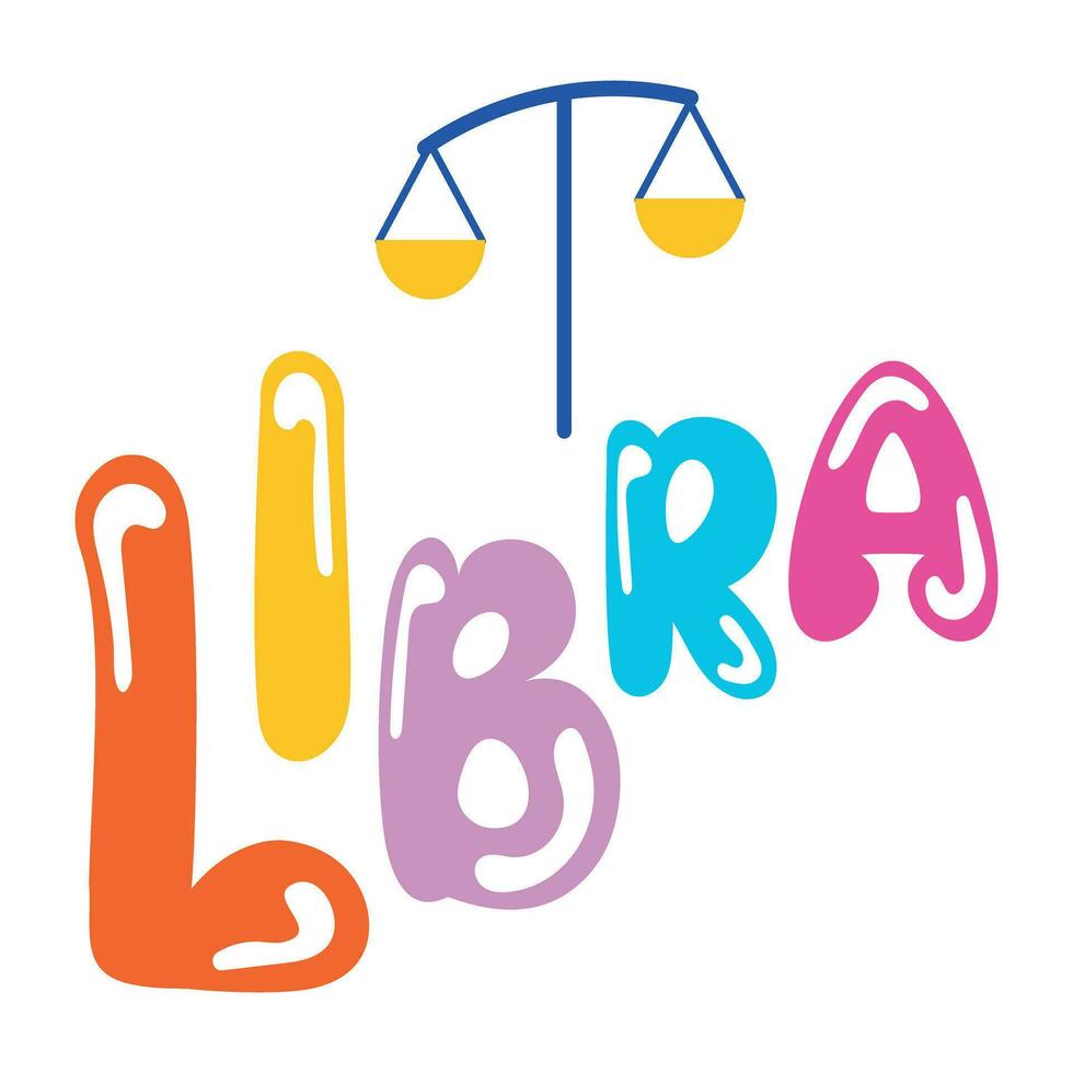 trendig libra tecken vektor