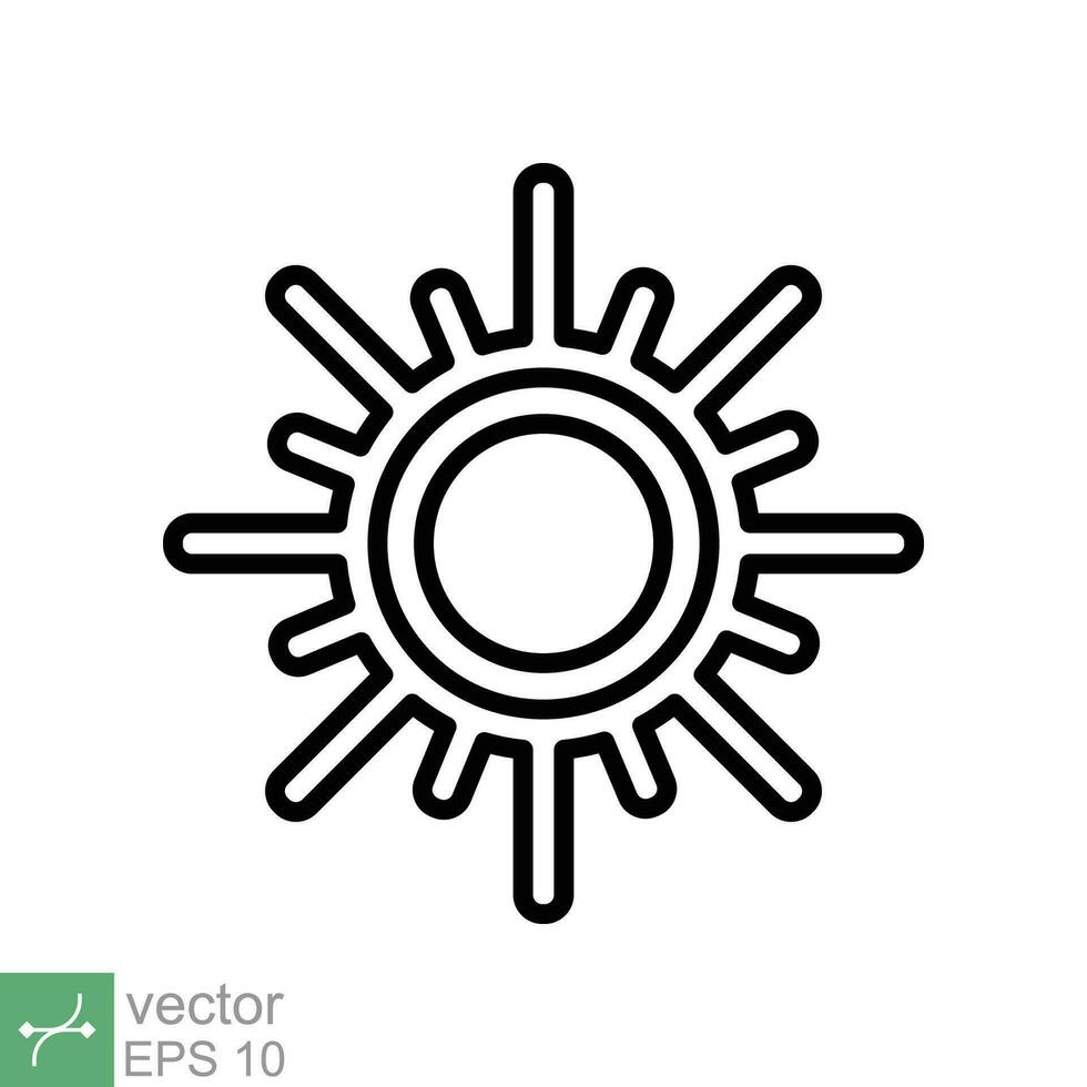 Sonne Symbol. einfach eben Stil. Natur Logo, zeitgenössisch, Sonnenuntergang, Sommer- Konzept. Vektor Illustration isoliert auf Weiß Hintergrund. eps 10.