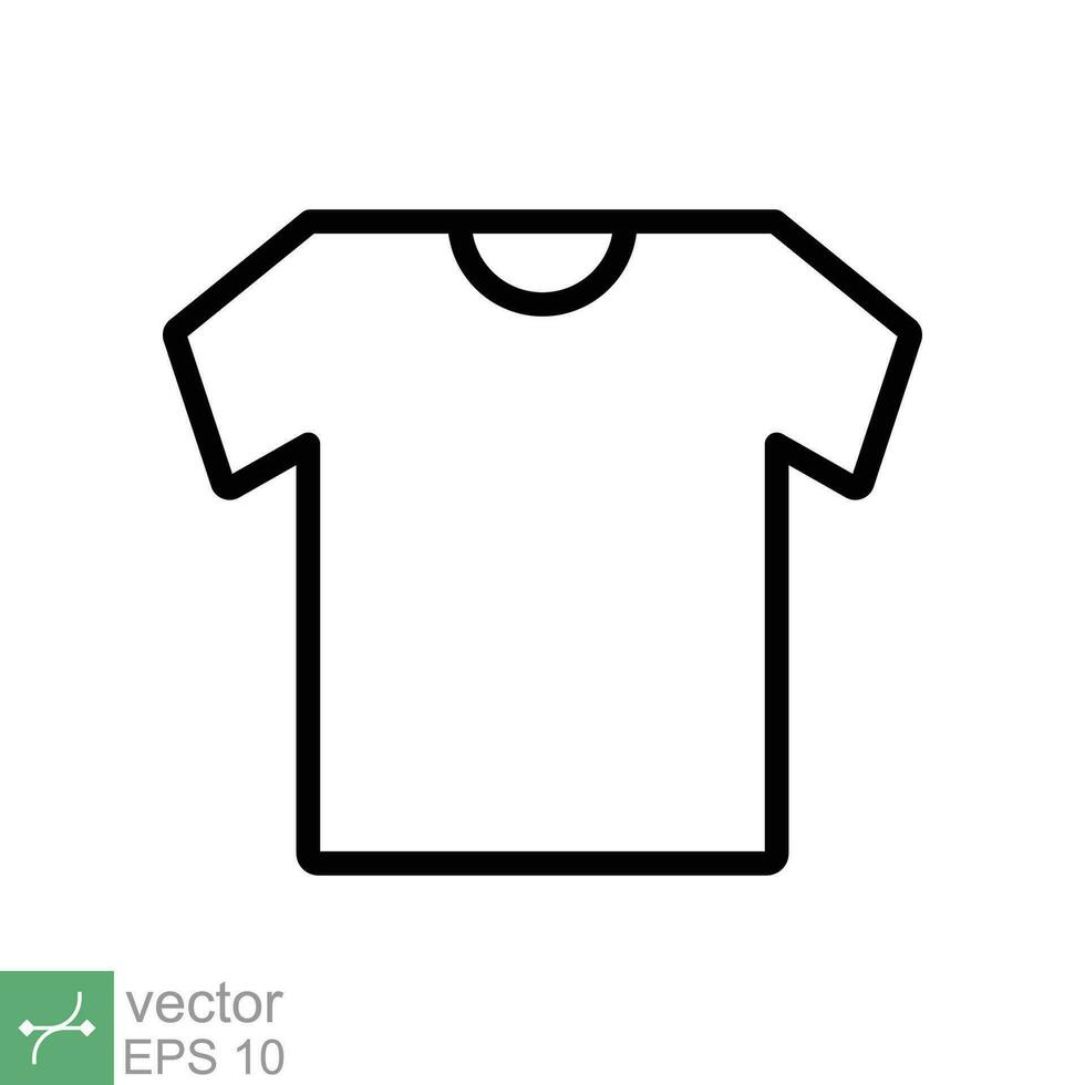 T-Shirt Symbol. einfach Gliederung Stil. Shirt, Tee, Sport, Kleidung, leer, Mode Konzept. dünn Linie Vektor Illustration isoliert auf Weiß Hintergrund. eps 10.