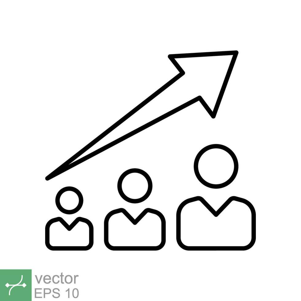 persönlich Entwicklung Symbol. einfach Gliederung Stil. Strategie Management, Hauptstadt, menschlich, Führung Konzept. dünn Linie Vektor Illustration isoliert auf Weiß Hintergrund. eps 10.