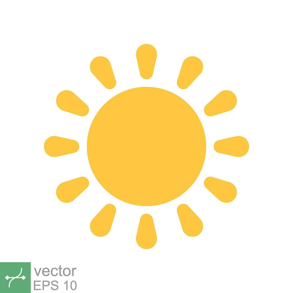 Sonne Symbol. einfach eben Stil. Natur Logo, zeitgenössisch, Sonnenuntergang, Sommer- Konzept. Vektor Illustration isoliert auf Weiß Hintergrund. eps 10.