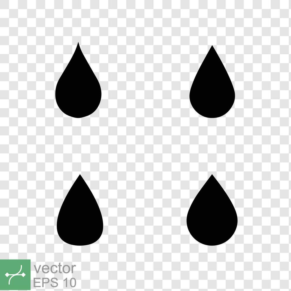 svart vatten släppa ikon uppsättning. enkel platt stil. blod, olja, regn, flytande, liten droppe begrepp. vektor illustration isolerat på vit bakgrund. eps 10.