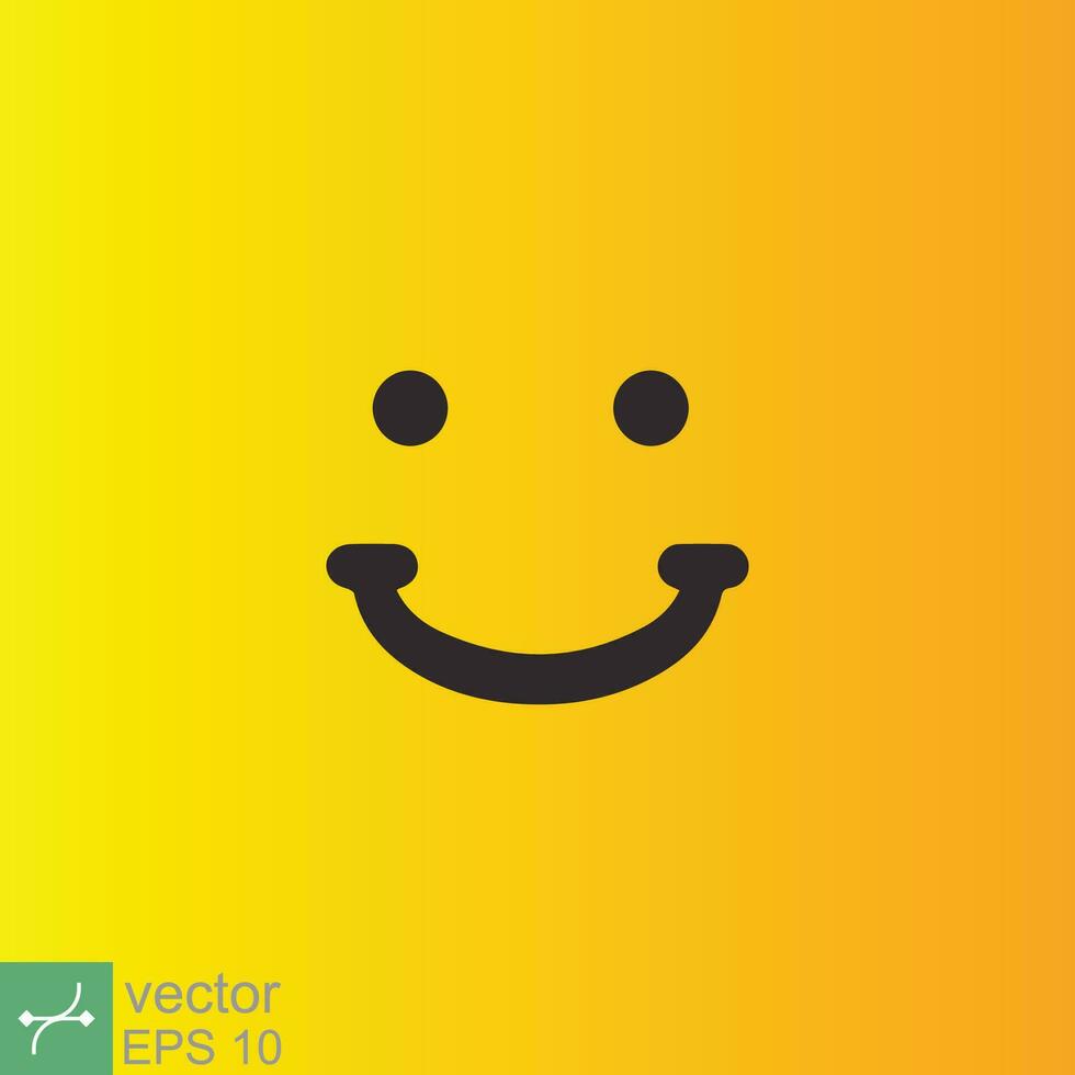 Lächeln Symbol Vorlage Design. lächelnd Emoticon Vektor Logo auf Gelb Hintergrund. Gesicht Linie Kunst Stil. komisch Gekritzel Zeichnung, Spaß Symbol, Humor, Freude Konzept. eps 10.