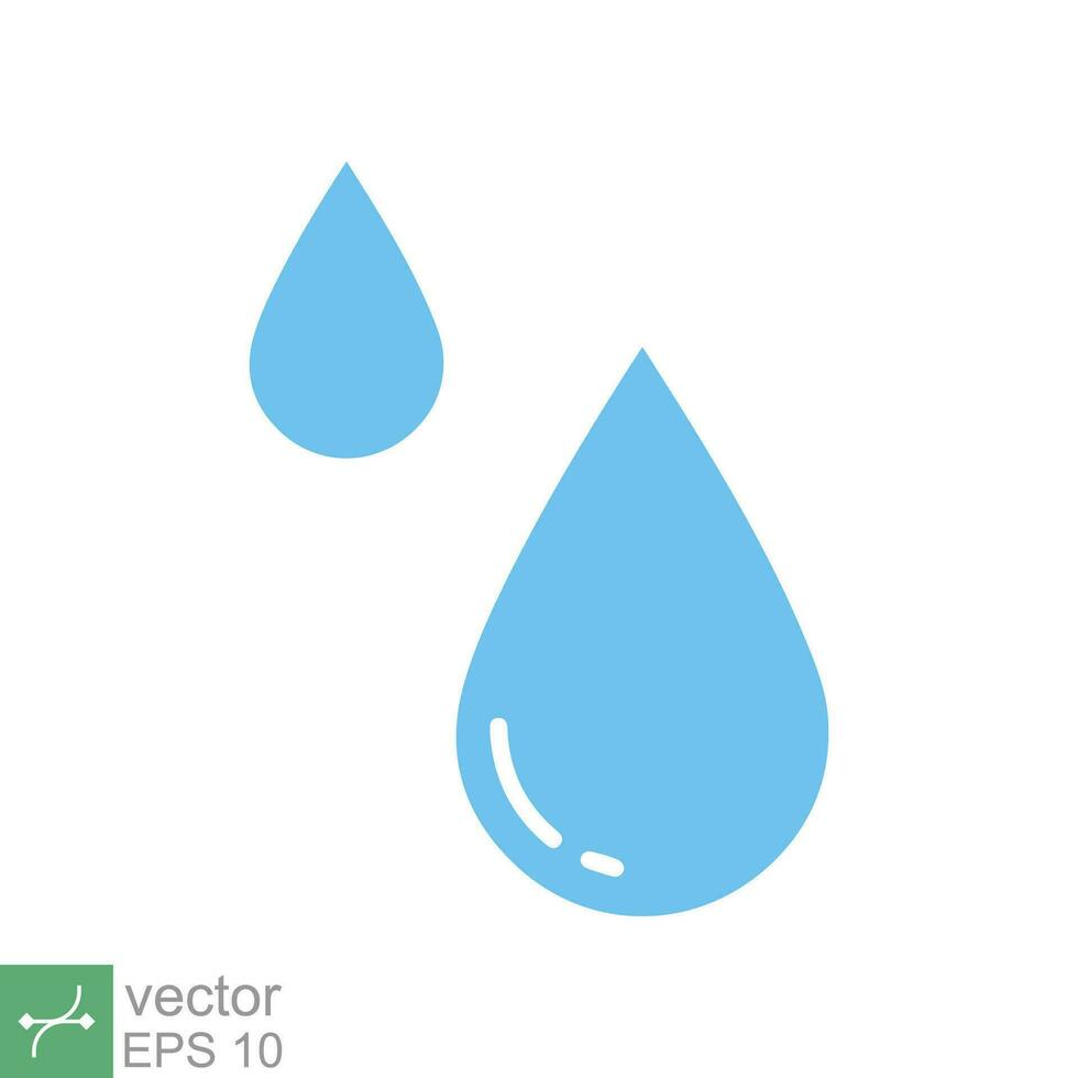 Wasser Tropfen Symbol. einfach eben Stil. fallen Wasser, Tröpfchen, flüssig, Öl, Regen, sauber Wasser, Landwirtschaft, Natur, Umgebung Konzept. Vektor Illustration isoliert auf Weiß Hintergrund. eps 10.