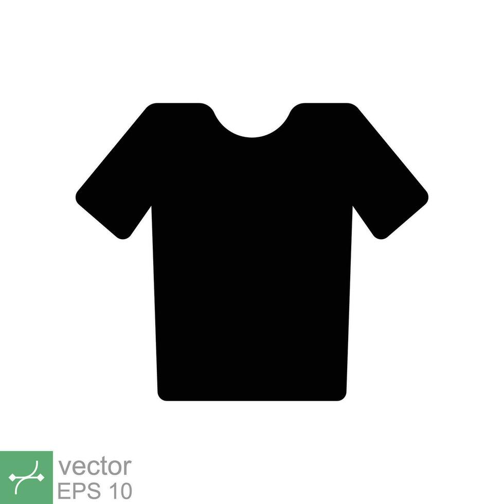 t-shirt ikon. enkel fast stil. skjorta, tee, sport, kläder, tom, mode begrepp. glyf vektor illustration isolerat på vit bakgrund. eps 10.