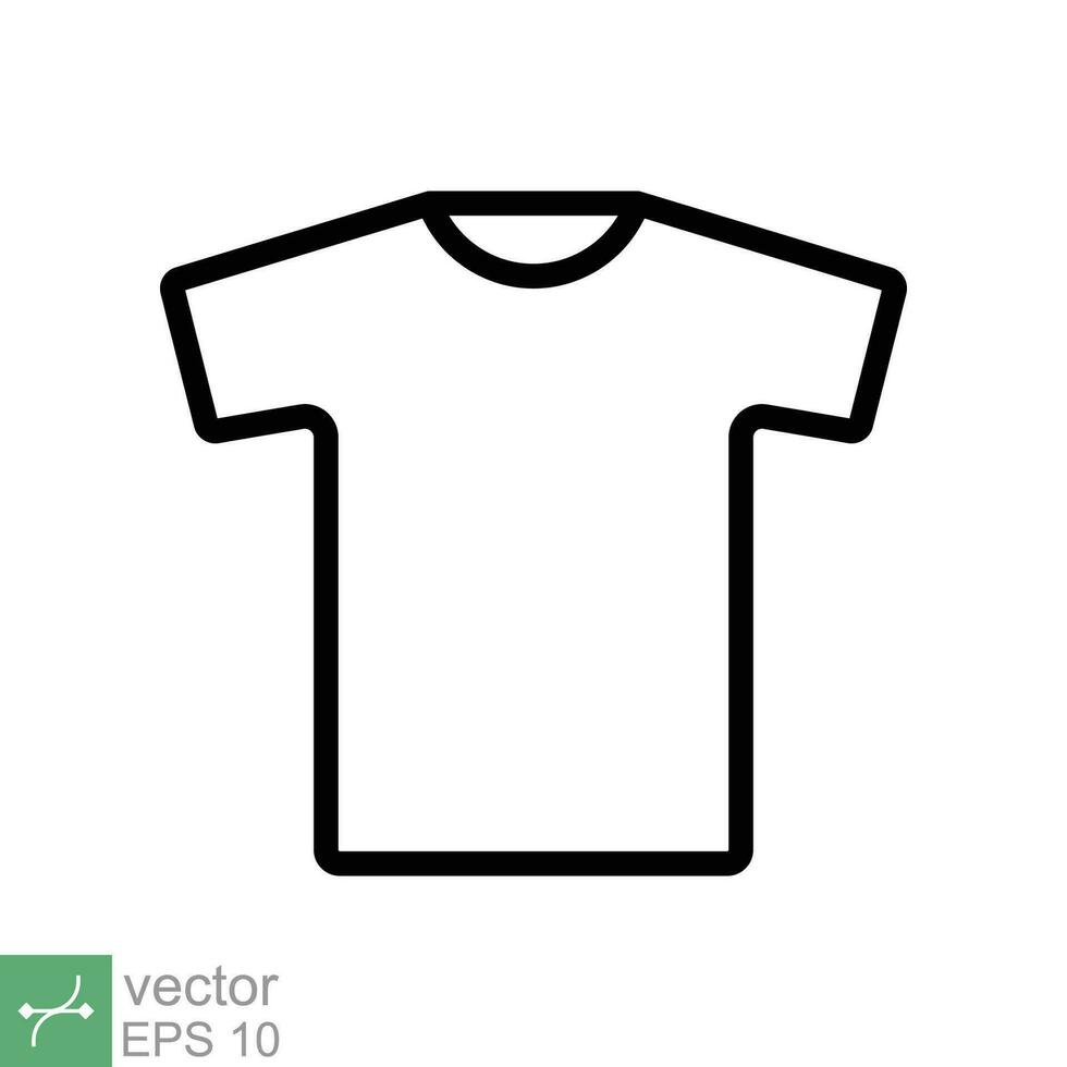 T-Shirt Symbol. einfach Gliederung Stil. Shirt, Tee, Sport, Kleidung, leer, Mode Konzept. dünn Linie Vektor Illustration isoliert auf Weiß Hintergrund. eps 10.
