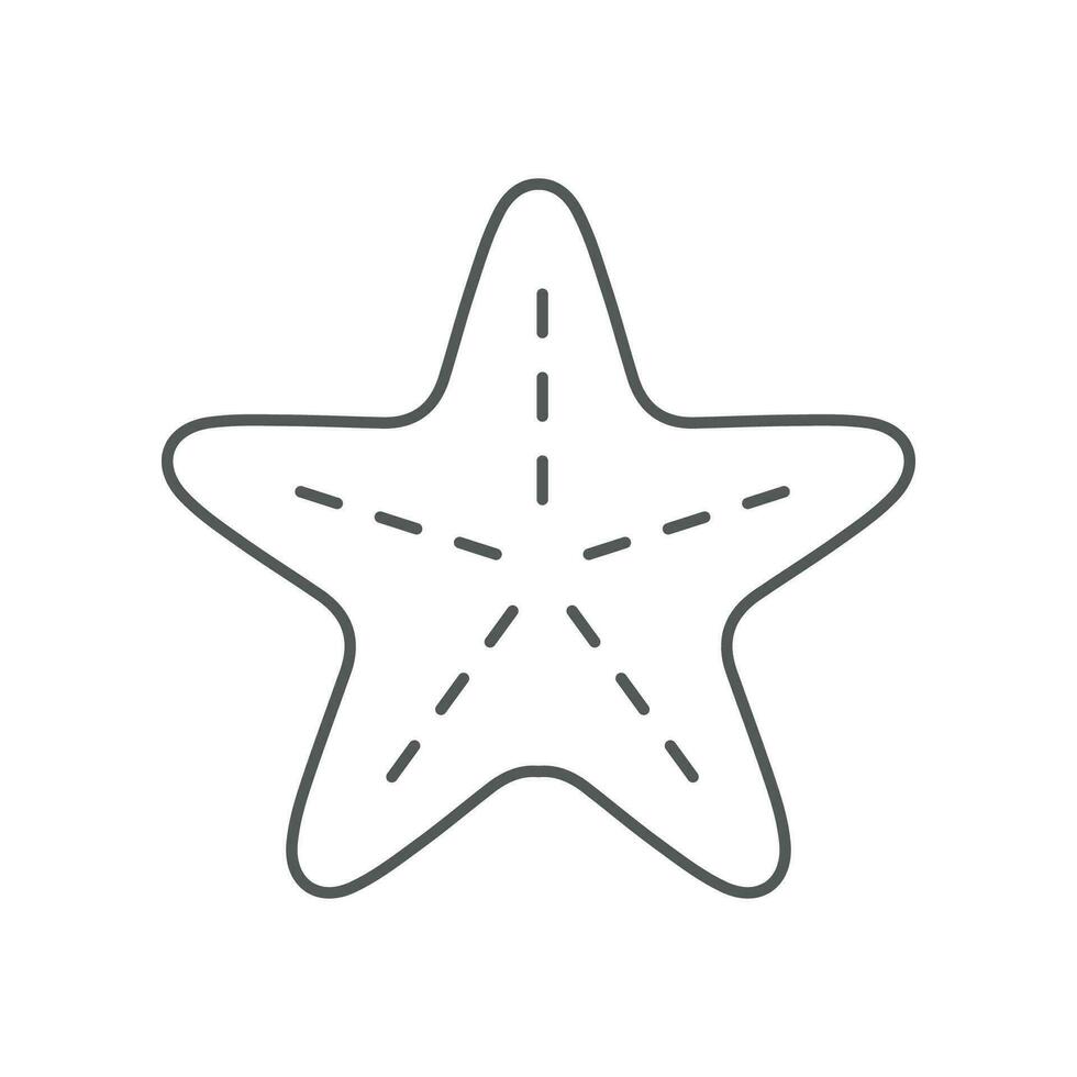 sjöstjärna för sommar design element. under vattnet ryggradslös hav djur. silhuett av stjärna fisk marin strand ikon för logotyp appar, hemsida . vektor illustration fylld översikt stil. eps10