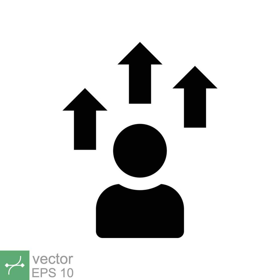 persönlich Entwicklung Symbol. einfach solide Stil. Strategie Management, Hauptstadt, menschlich, Führung Konzept. Glyphe Vektor Illustration isoliert auf Weiß Hintergrund. eps 10.