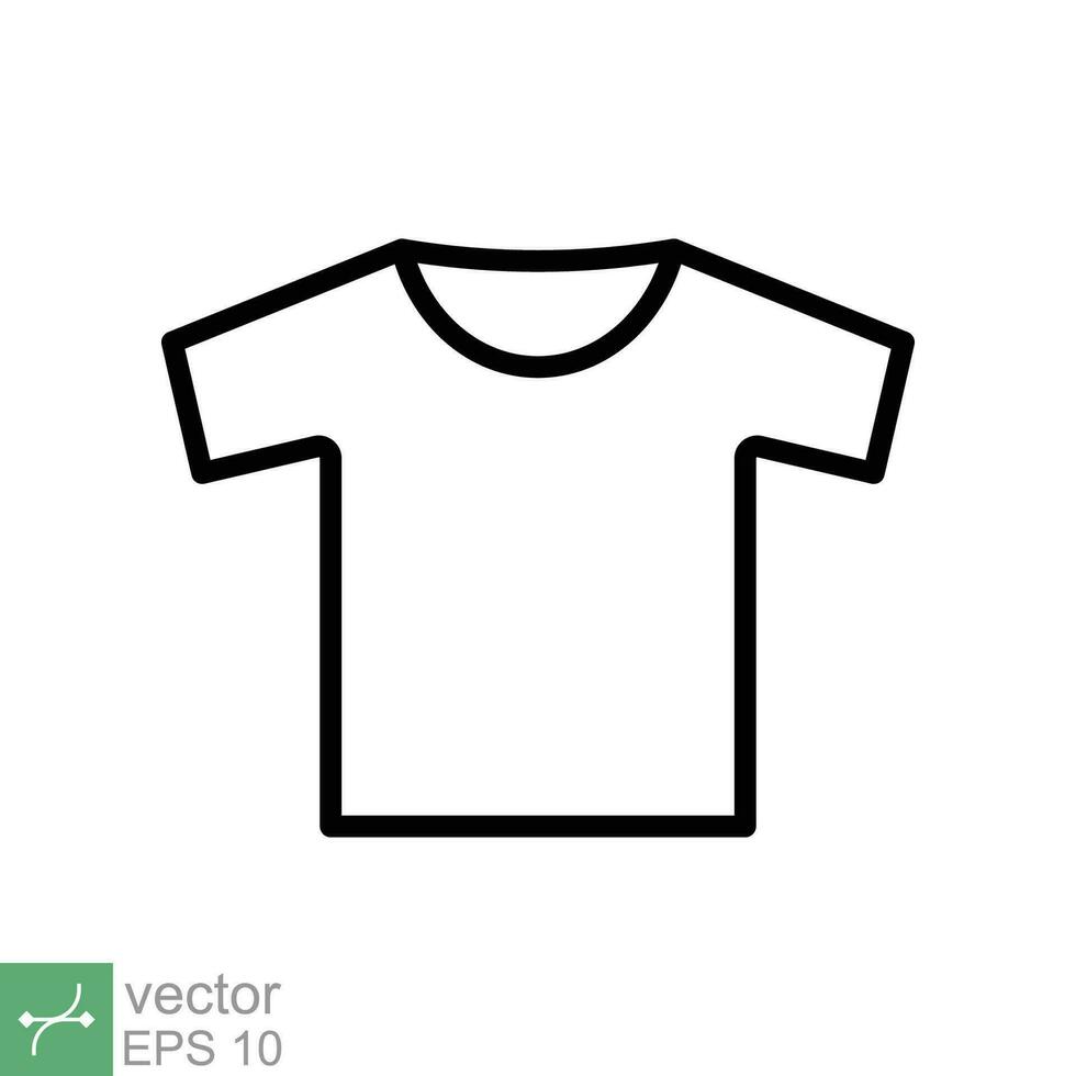 T-Shirt Symbol. einfach Gliederung Stil. Shirt, Tee, Sport, Kleidung, leer, Mode Konzept. dünn Linie Vektor Illustration isoliert auf Weiß Hintergrund. eps 10.