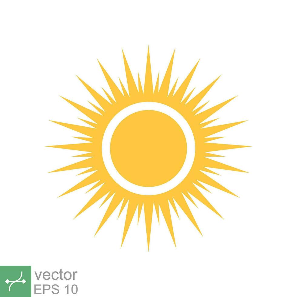 Sonne Symbol. einfach eben Stil. Natur Logo, zeitgenössisch, Sonnenuntergang, Sommer- Konzept. Vektor Illustration isoliert auf Weiß Hintergrund. eps 10.