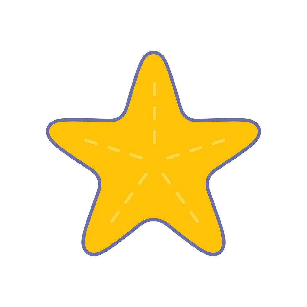 Seestern zum Sommer- Design Elemente. unter Wasser wirbellos Ozean Tier. Silhouette von Star Fisch Marine Strand Symbol zum Logo Apps, Webseite . Vektor Illustration gefüllt Gliederung Stil. eps10