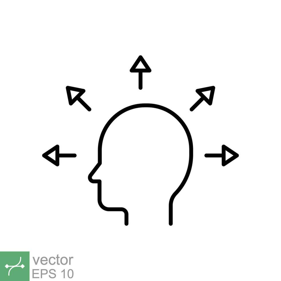 persönlich Entwicklung Symbol. einfach Gliederung Stil. Strategie Management, Hauptstadt, menschlich, Führung Konzept. dünn Linie Vektor Illustration isoliert auf Weiß Hintergrund. eps 10.