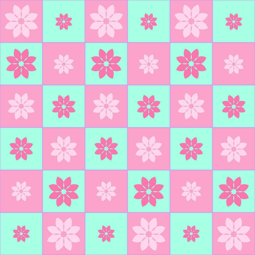 Blume Muster. abstrakt geometrisch Muster mit klein Quadrate. Design Element zum Netz Banner, Poster, Karten, Tapeten, Hintergründe, Paneele Vektor Illustration.