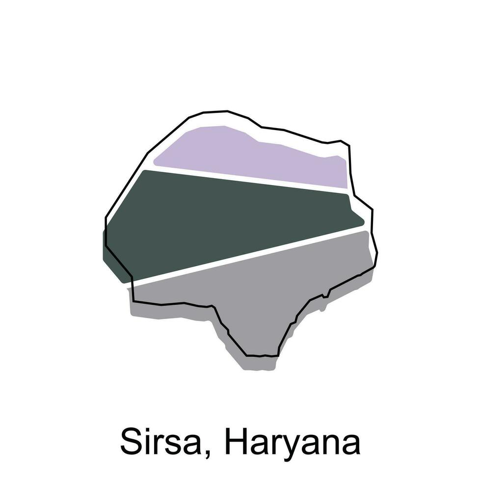 Sirsa Haryana Karte. Vektor Karte von das Indien Land. Grenzen von zum Ihre Infografik. Vektor Illustration Design Vorlage