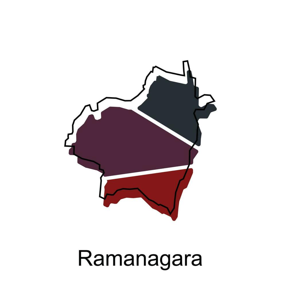 Karte von Ramanagara Stadt modern Umriss, hoch detailliert Illustration Vektor Design Vorlage