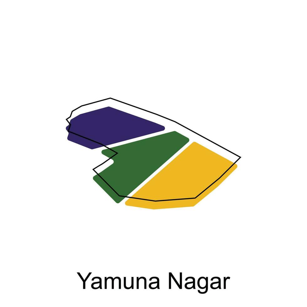 Karte von Yamuna Nagar bunt geometrisch modern Umriss, hoch detailliert Vektor Illustration Vektor Design Vorlage, geeignet zum Ihre Unternehmen