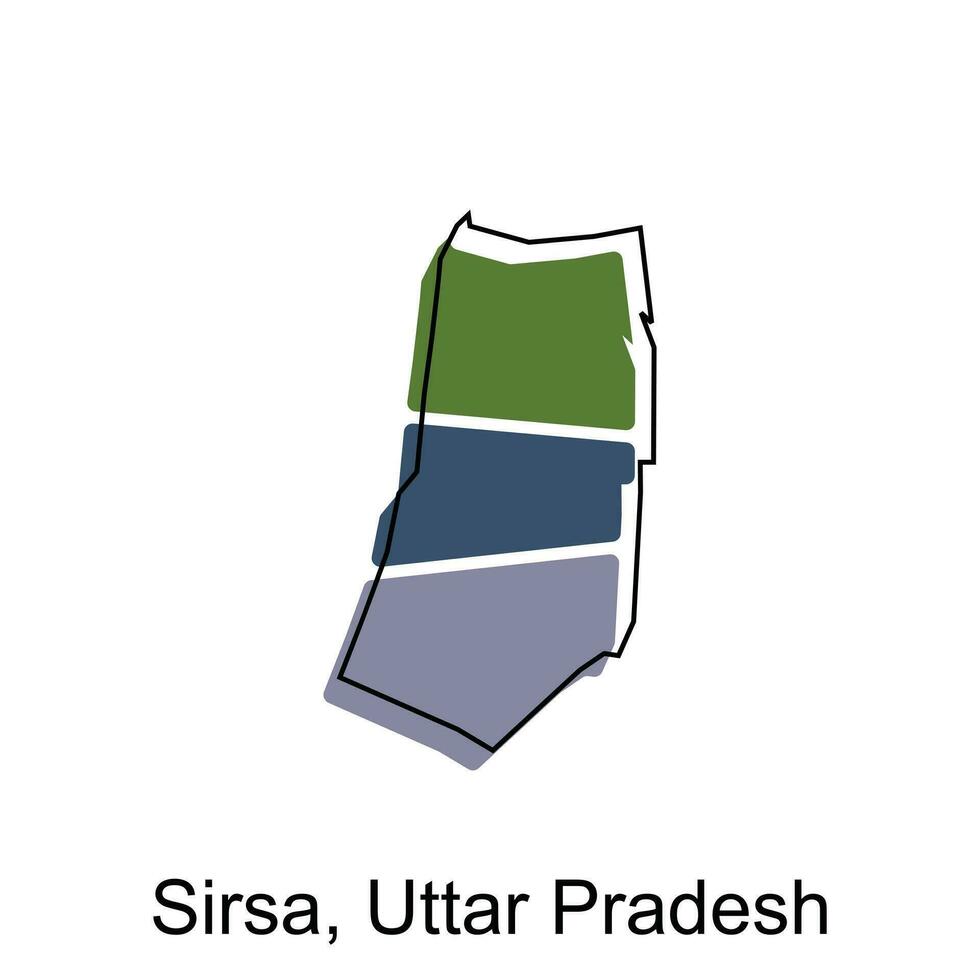 Sirsa, uttar Pradesh Karte. Vektor Karte von das Indien Land. Grenzen von zum Ihre Infografik. Vektor Illustration Design Vorlage