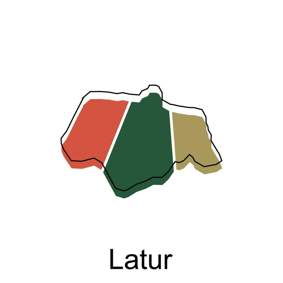 Karte von latur Stadt modern einfach geometrisch, Illustration Vektor Design Vorlage