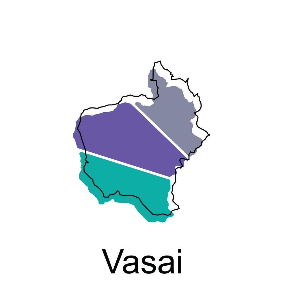 Vasai Karte. Vektor Karte von das Indien Land. Grenzen von zum Ihre Infografik. Vektor Illustration Design Vorlage