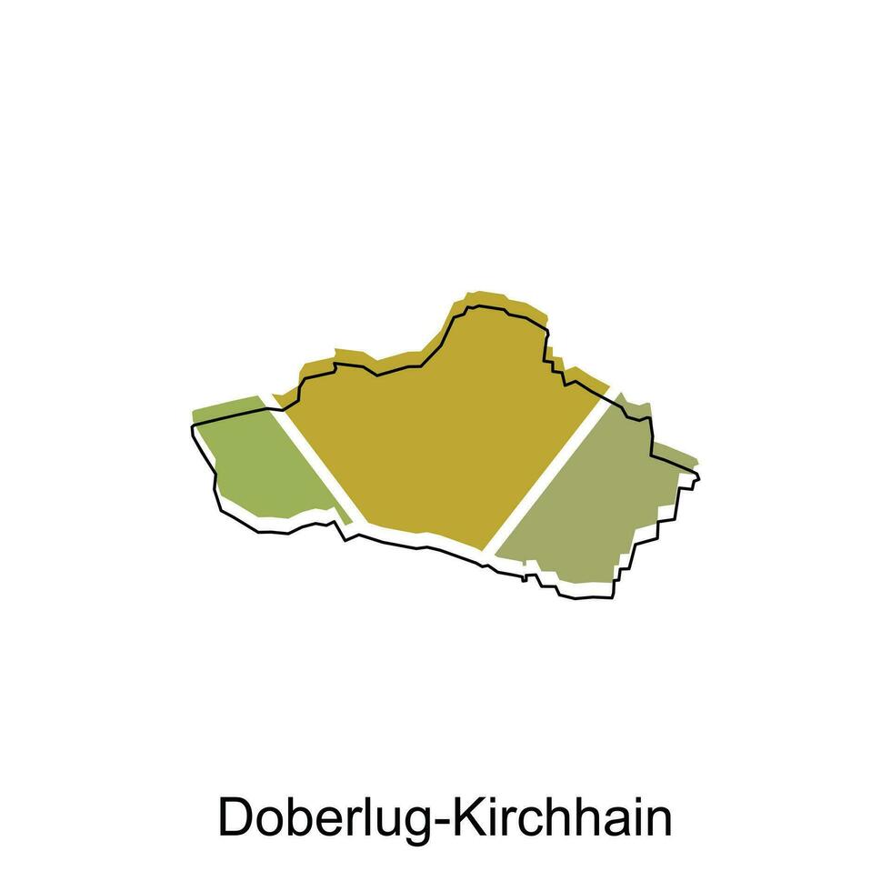 Karte von doberlug kirchhain bunt geometrisch Gliederung Design, Welt Karte Land Vektor Illustration Vorlage