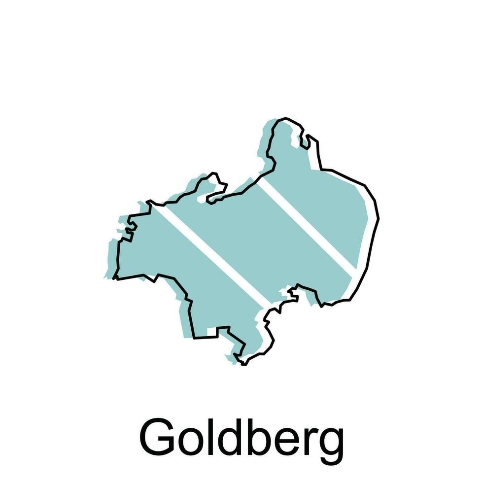 Karte von Goldberg geometrisch Vektor Design Vorlage, National Grenzen und wichtig Städte Illustration