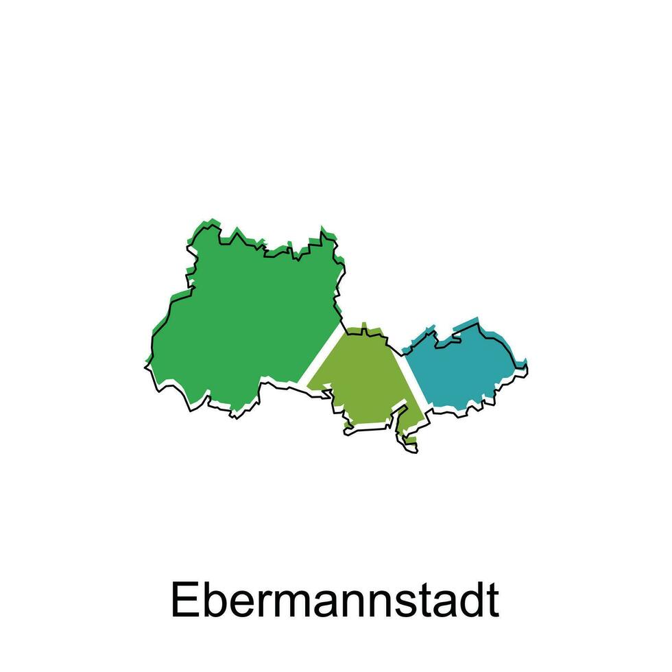 Karte von Ebermannstadt bunt geometrisch Gliederung Design, Welt Karte Land Vektor Illustration Vorlage