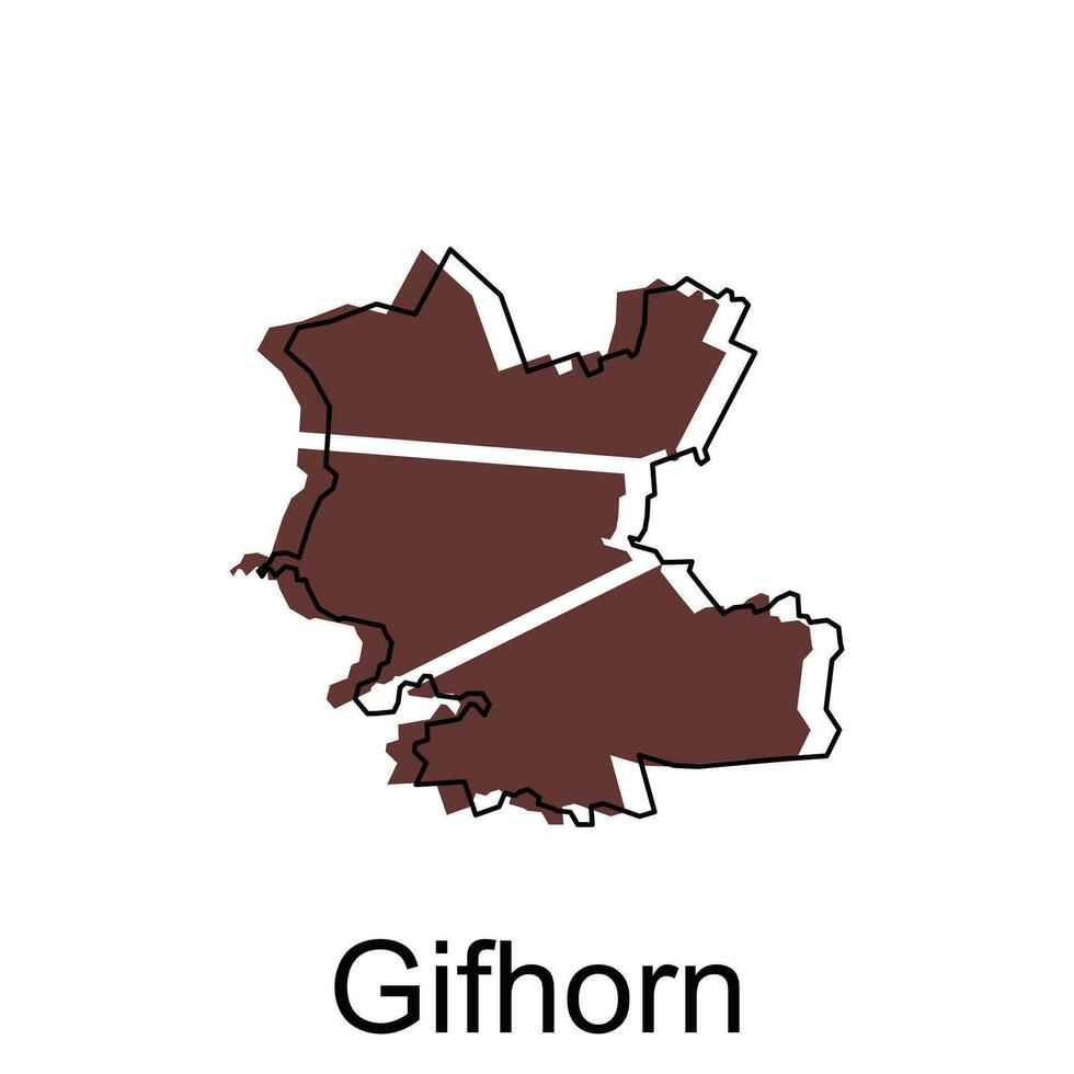 gifhorn stad av Tyskland Karta vektor illustration, vektor mall med översikt grafisk skiss stil isolerat på vit bakgrund