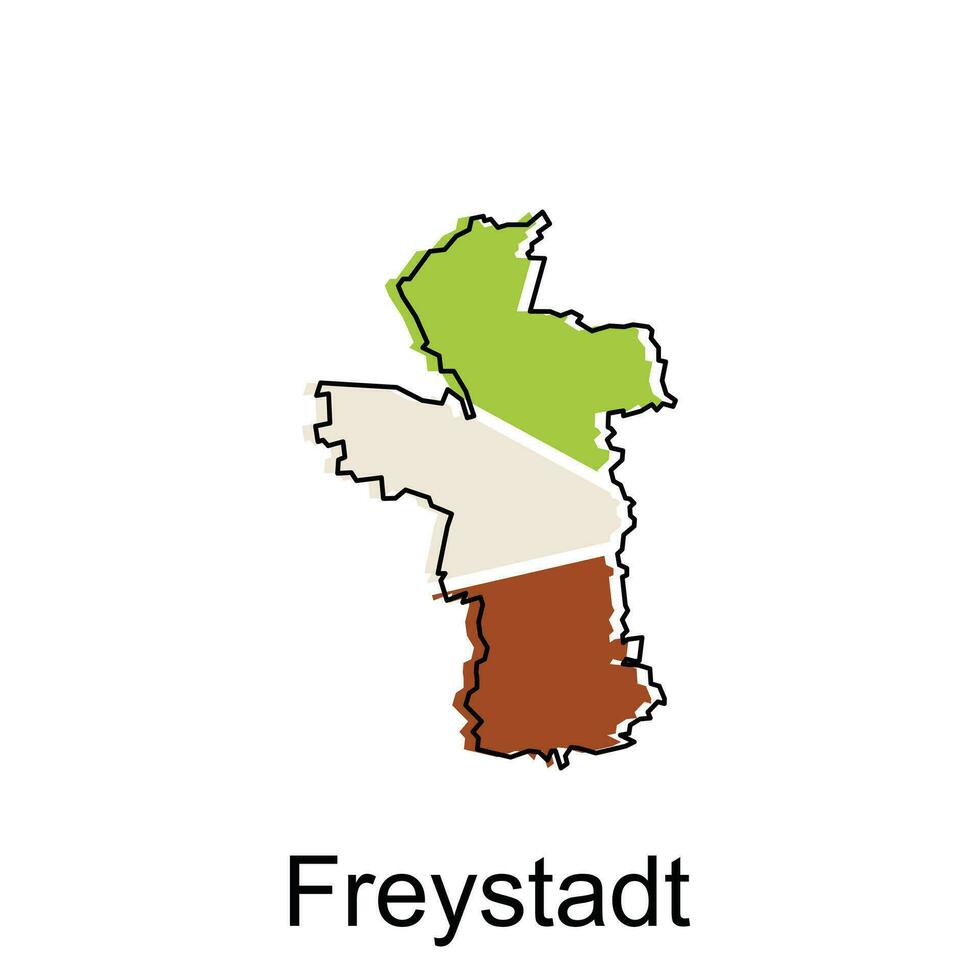 freystadt stad av tysk Karta vektor illustration, vektor mall med översikt grafisk skiss stil isolerat på vit bakgrund