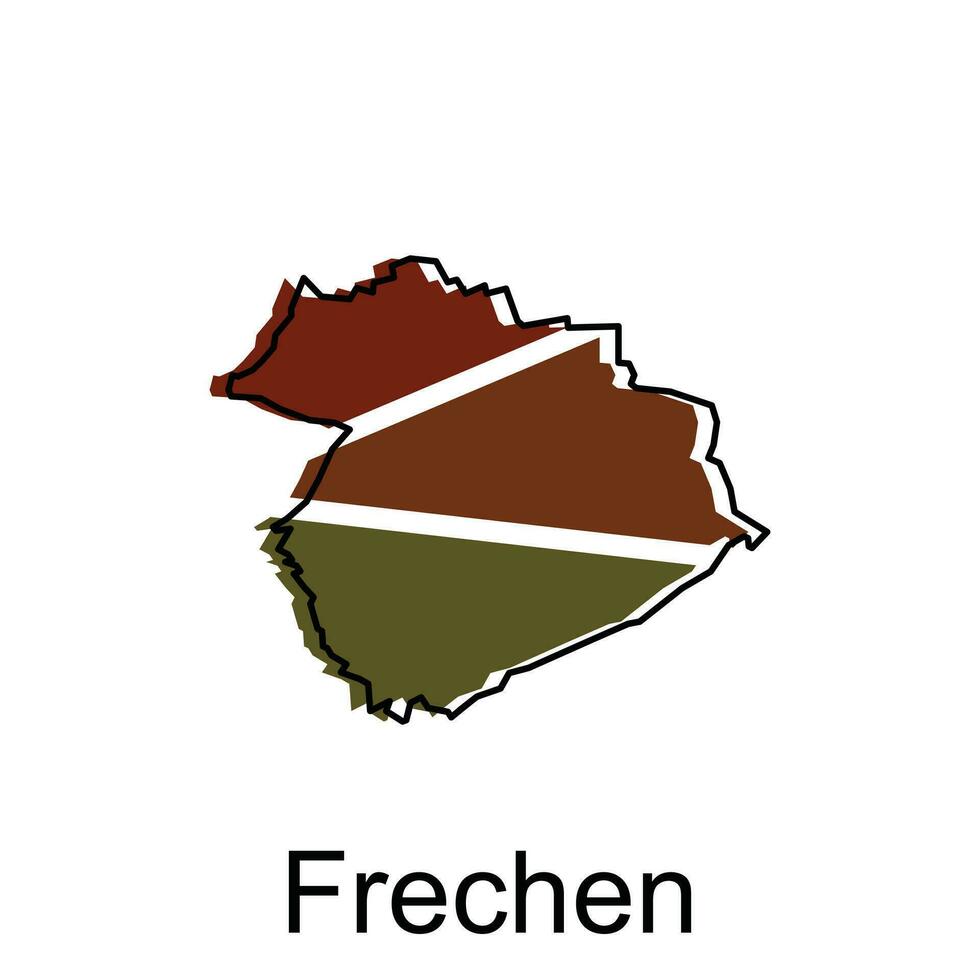 Frechen Stadt von Deutsche Karte Vektor Illustration, Vektor Vorlage mit Gliederung Grafik skizzieren Stil isoliert auf Weiß Hintergrund