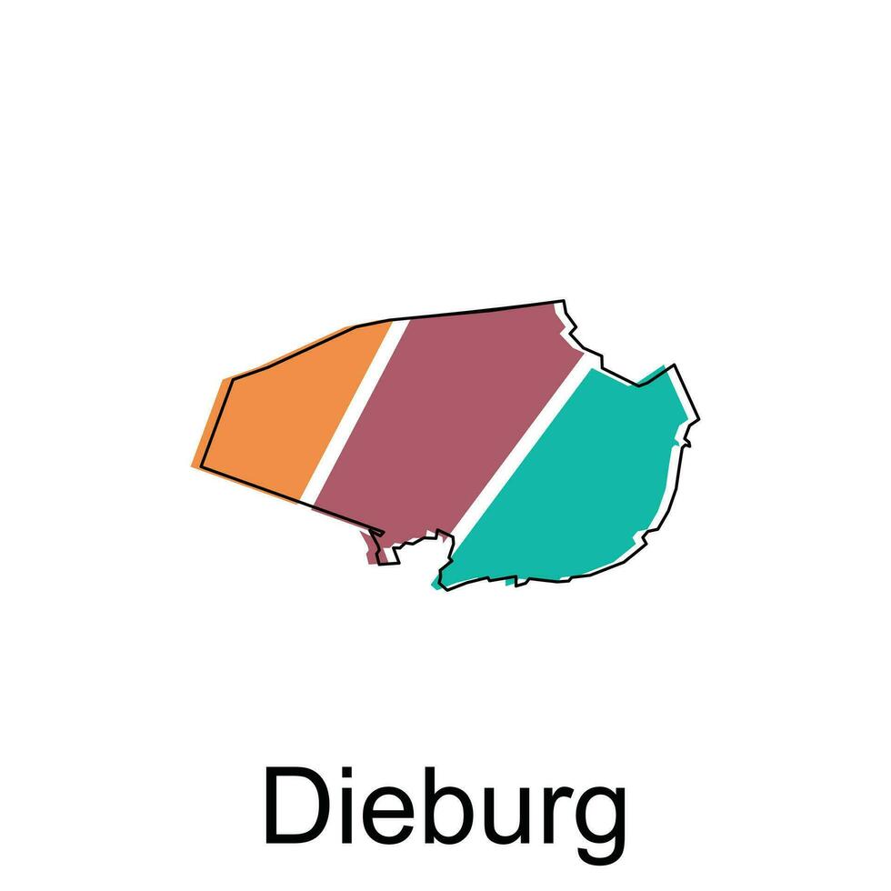 Karte von Dieburg National Grenzen, wichtig Städte, Welt Karte Land Vektor Illustration Design Vorlage