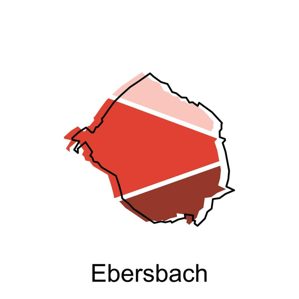 Karta av ebersbach nationell gränser, Viktig städer, värld Karta Land vektor illustration design mall