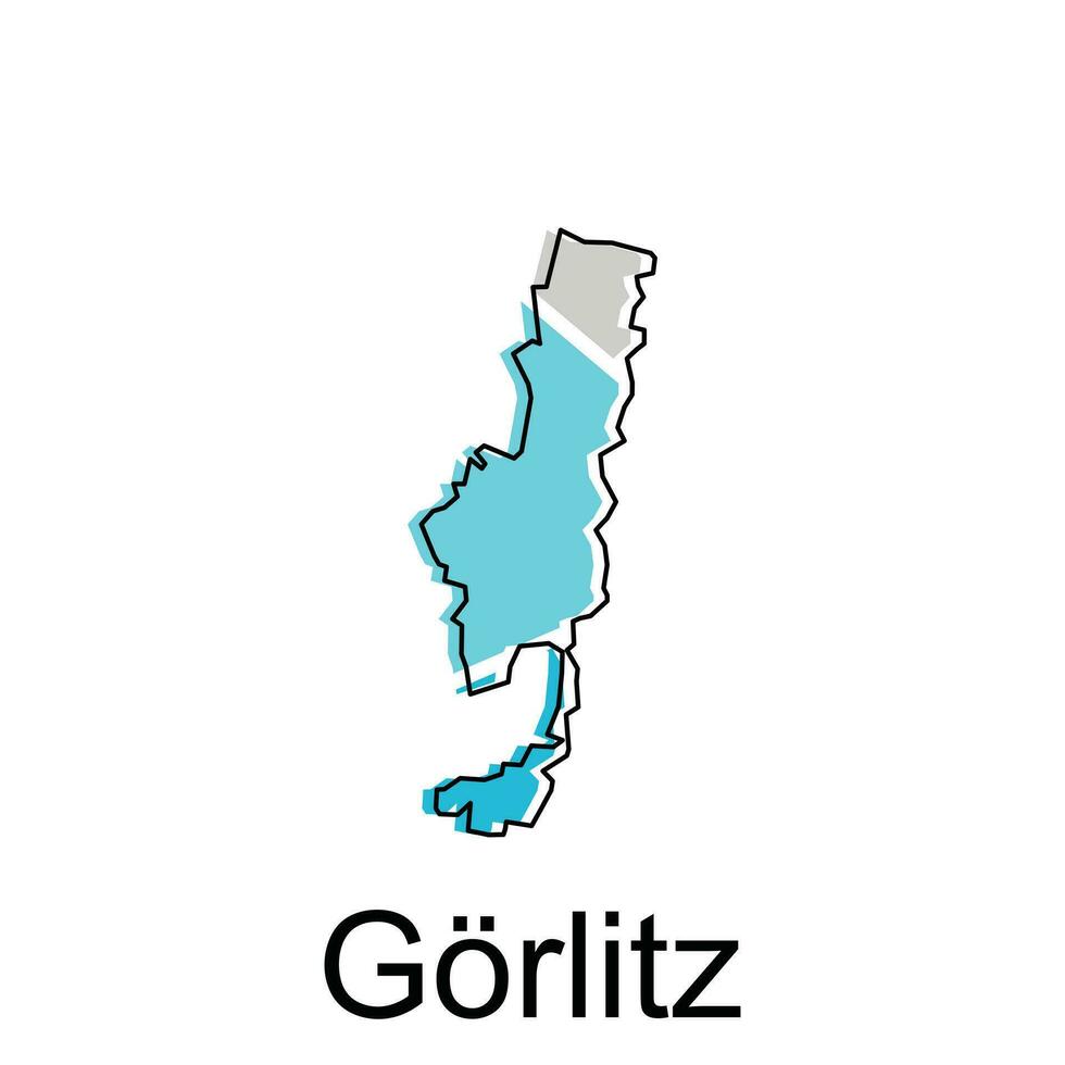 Karte Stadt von Görlitz Illustration Design Vorlage, geometrisch bunt modern Design vektor