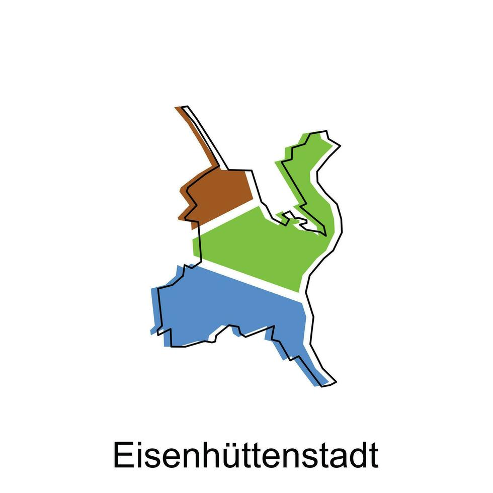 elsenhüttenstadt Stadt von Deutsche Karte Vektor Illustration, Vektor Vorlage mit Gliederung Grafik skizzieren Stil isoliert auf Weiß Hintergrund