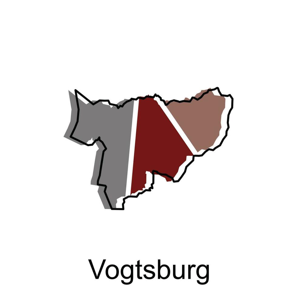 Karte von vogtsburg geometrisch Vektor Design Vorlage, National Grenzen und wichtig Städte Illustration