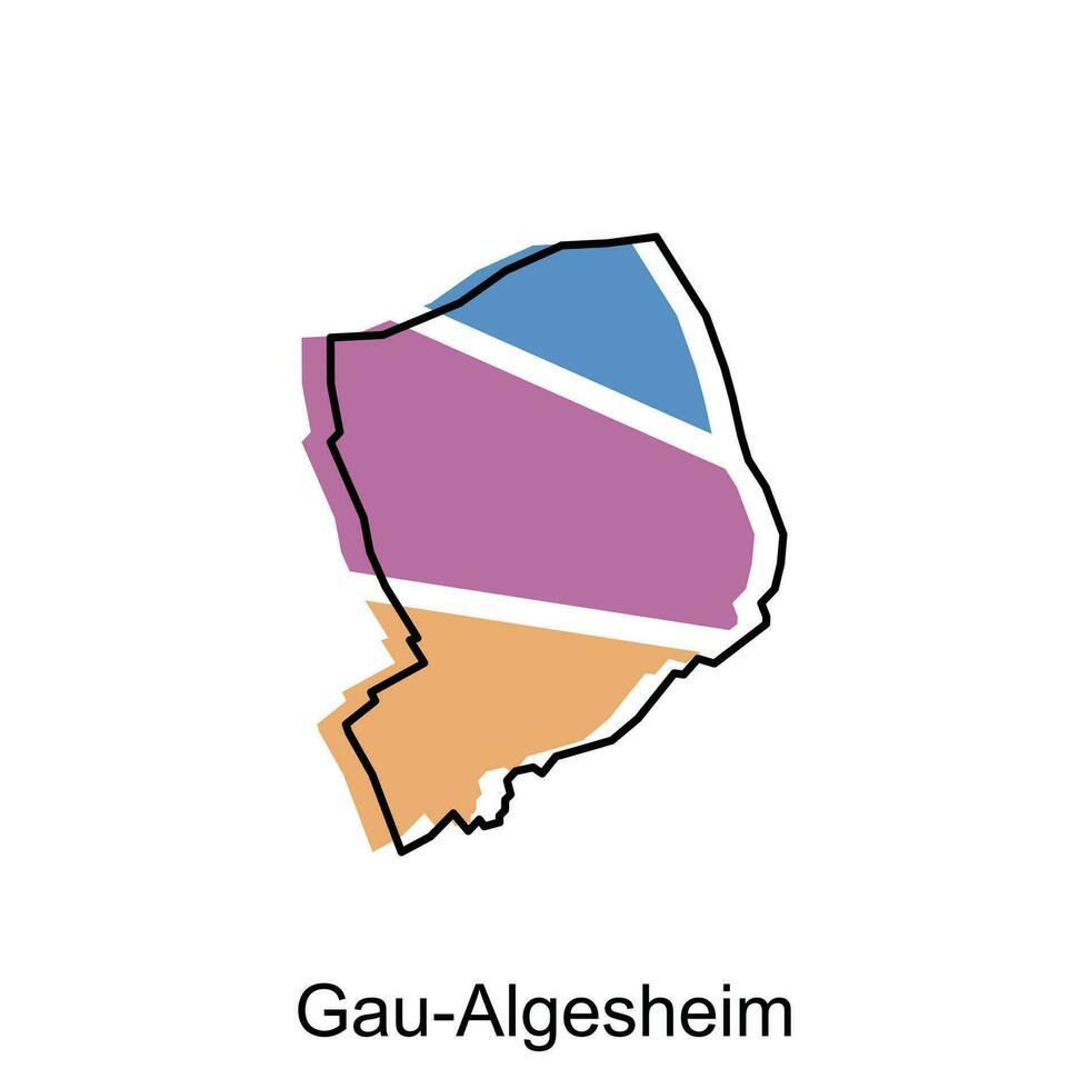 Karte von Gau algesheim Design Vorlage, geometrisch mit Gliederung Illustration Design vektor