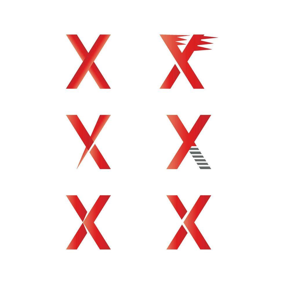 einstellen von modern x Brief Symbole isoliert auf Weiß Hintergrund vektor