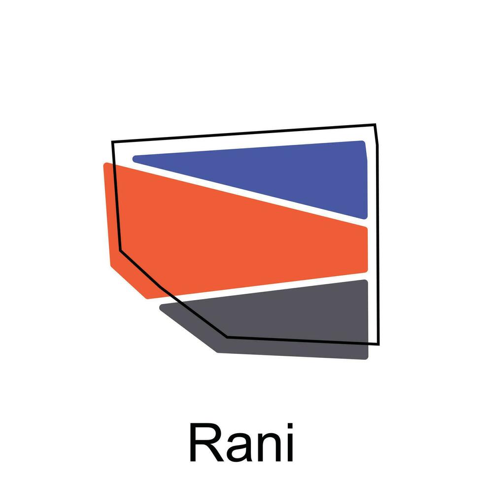 Karte von Rani Stadt modern Umriss, hoch detailliert Illustration Vektor Design Vorlage