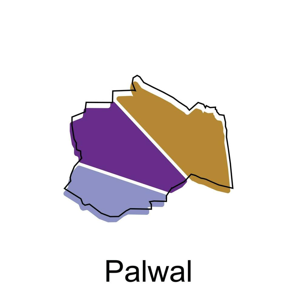 Karta av palwal modern översikt, hög detaljerad vektor illustration design mall, lämplig för din företag