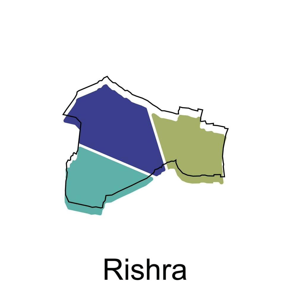 Karta av rishra stad modern översikt, hög detaljerad illustration vektor design mall