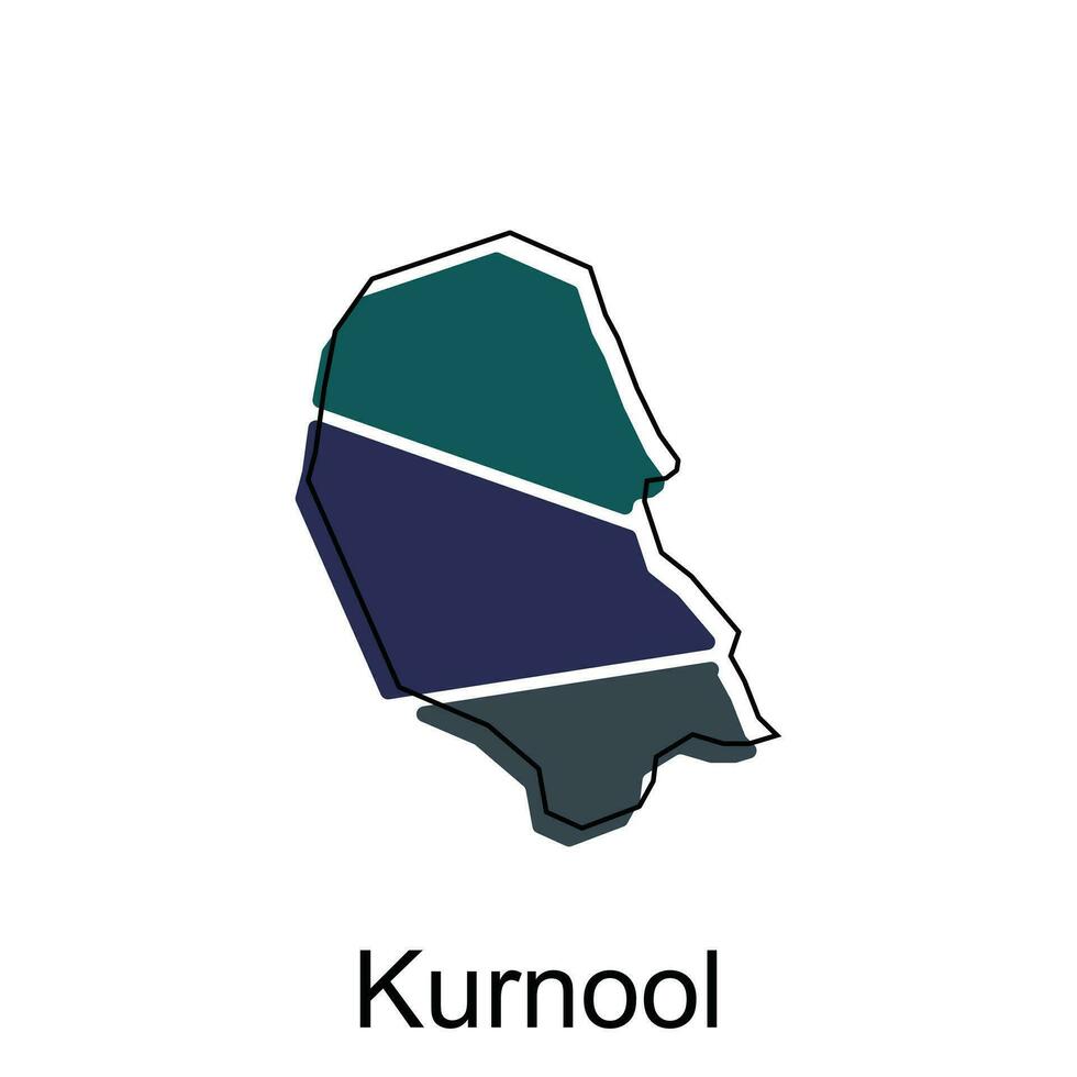 Karte von kurnool Stadt modern einfach geometrisch, Illustration Vektor Design Vorlage