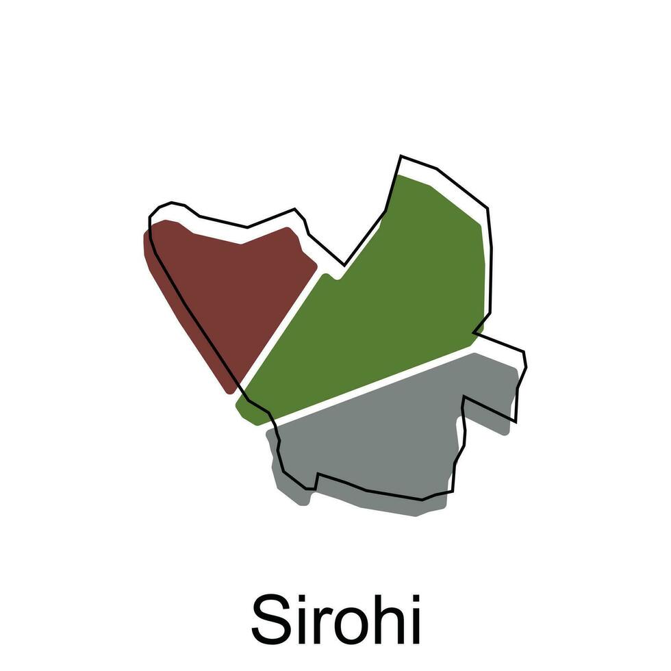 sirohi Karta. vektor Karta av de Indien Land. gränser av för din infografik. vektor illustration design mall