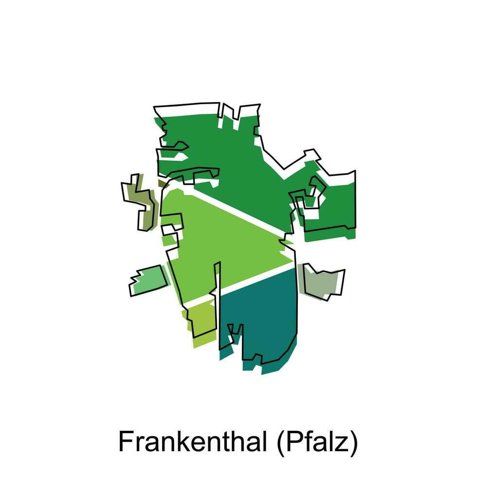 vektor Karta av frankenthal pfalz modern översikt, hög detaljerad vektor illustration design mall