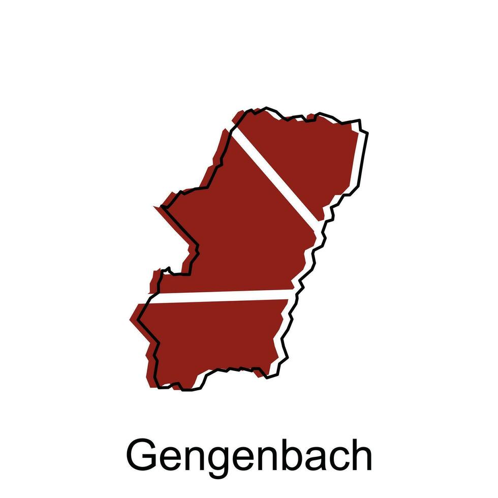 gengenbach stad av Tyskland Karta vektor illustration, vektor mall med översikt grafisk skiss stil isolerat på vit bakgrund