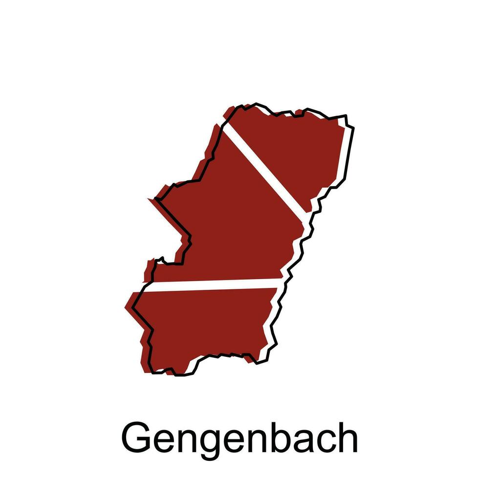 Gengenbach Stadt von Deutschland Karte Vektor Illustration, Vektor Vorlage mit Gliederung Grafik skizzieren Stil isoliert auf Weiß Hintergrund