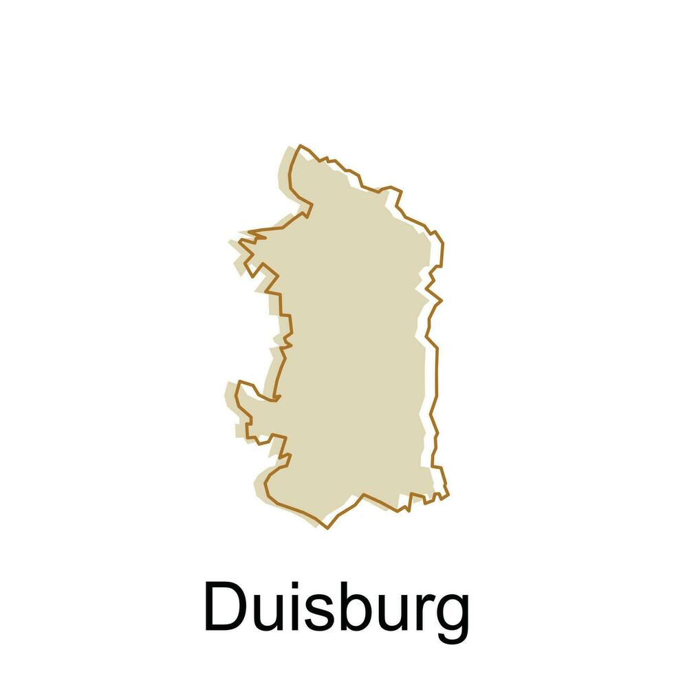 Karta av duisburg nationell gränser, Viktig städer, värld Karta Land vektor illustration design mall
