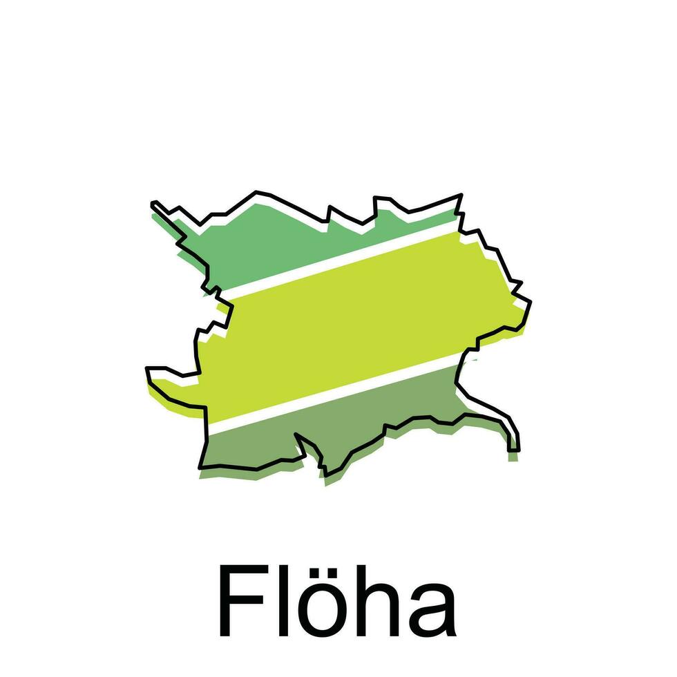 Vektor Karte von Floha modern Umriss, hoch detailliert Vektor Illustration Design Vorlage