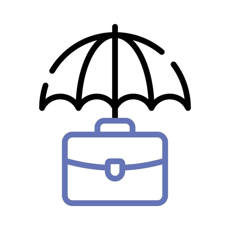 Geschäft Tasche unter Regenschirm zeigen Geschäft Versicherung Konzept Symbol vektor