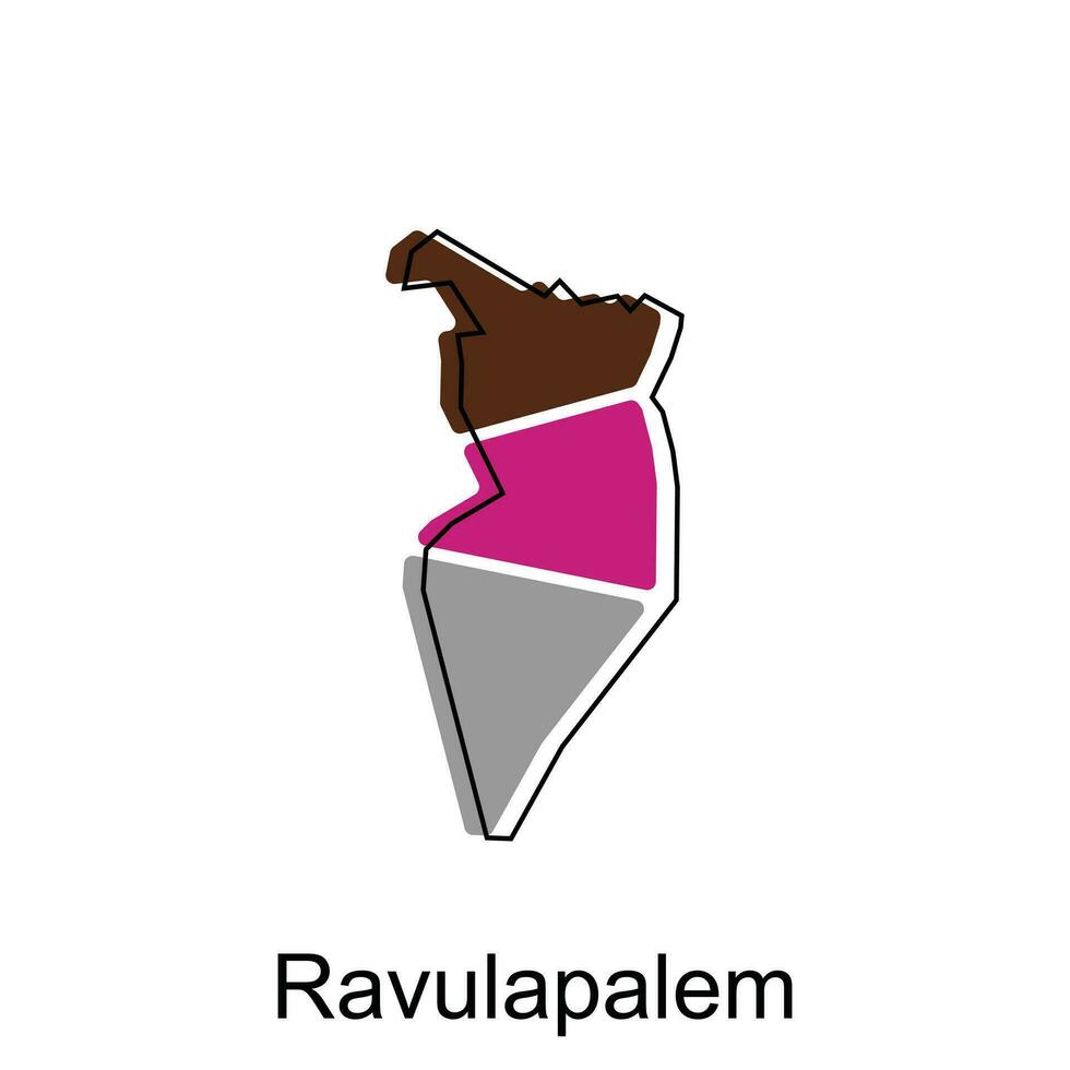 ravulapalem Stadt von Indien Land Karte Vektor Illustration Design Vorlage, Vektor mit Gliederung Grafik skizzieren Stil auf Weiß Hintergrund